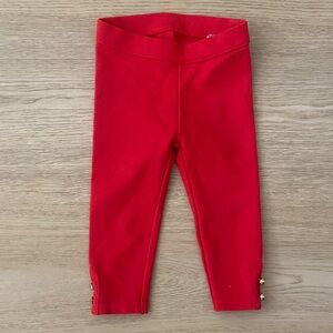 Janie and Jack Vibrant Red Kids Leggings